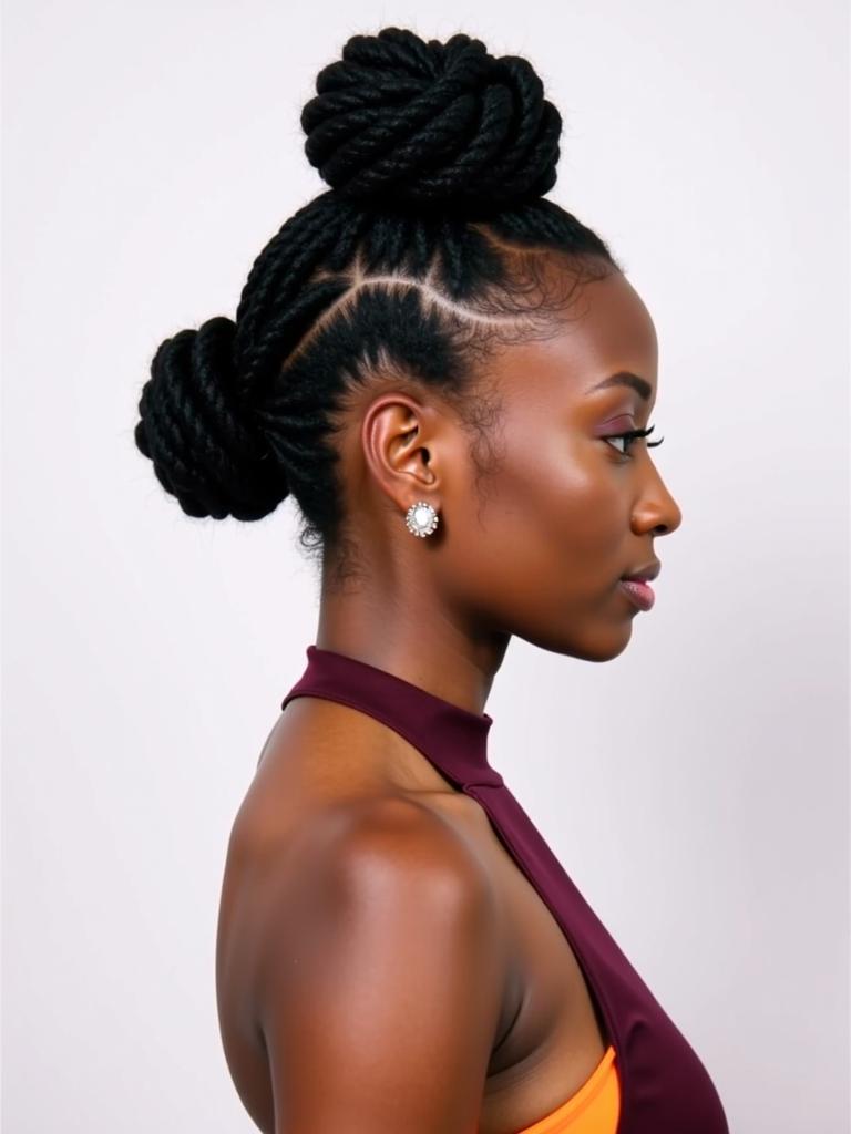 marley hair bun updo hairstyles for black women