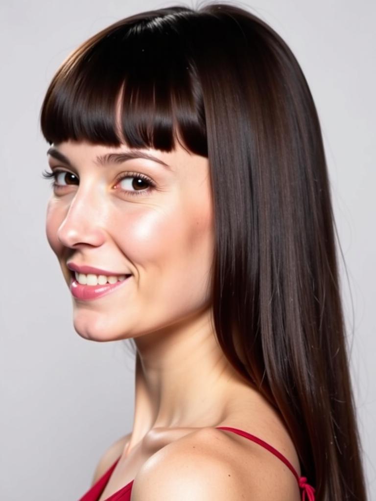 hairstyles with bangs slick back