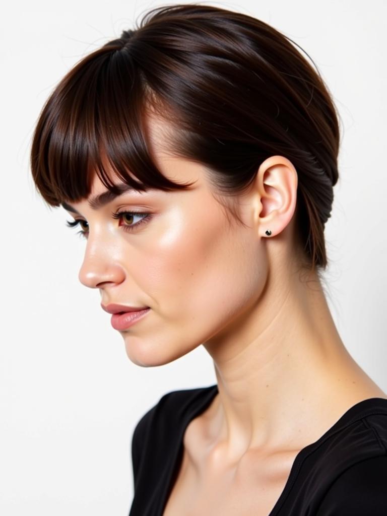 slick back hairstyles with bangs short