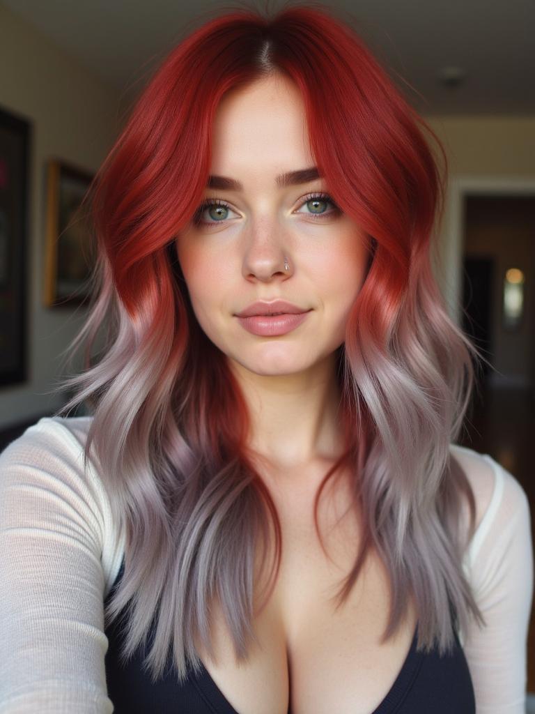 red and silver hair color ideas