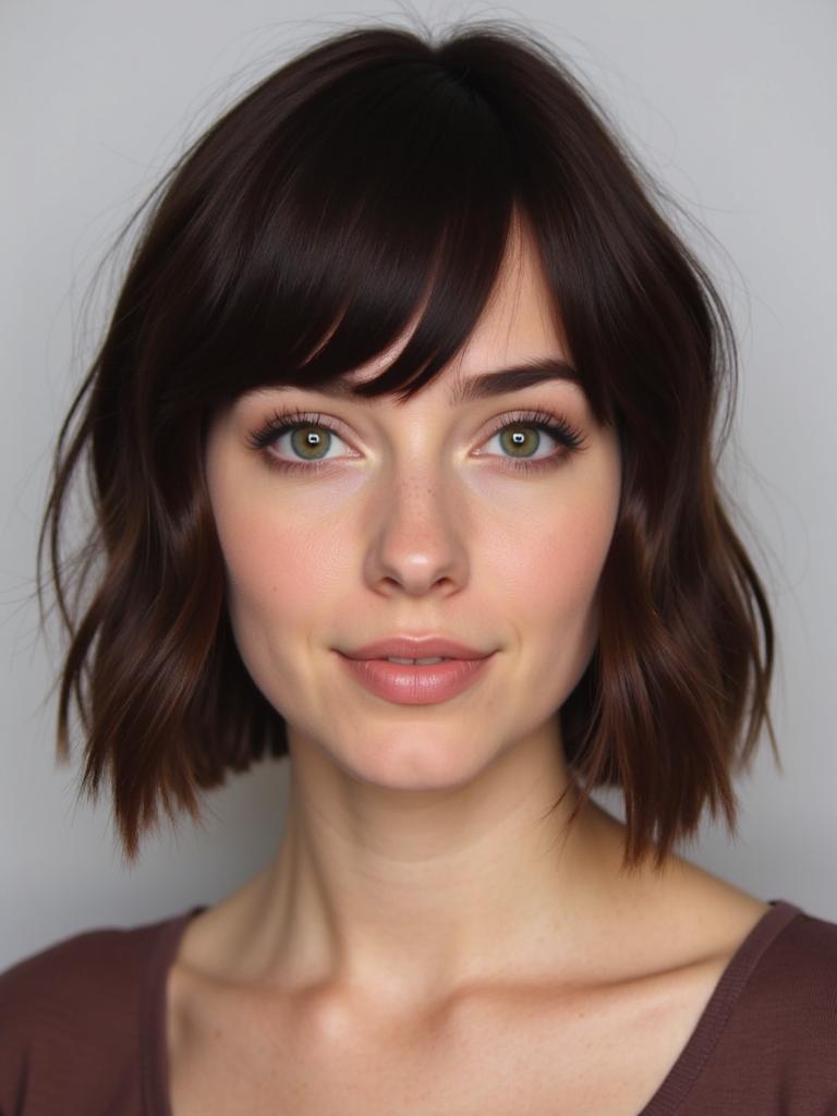 slick hairstyles with bangs