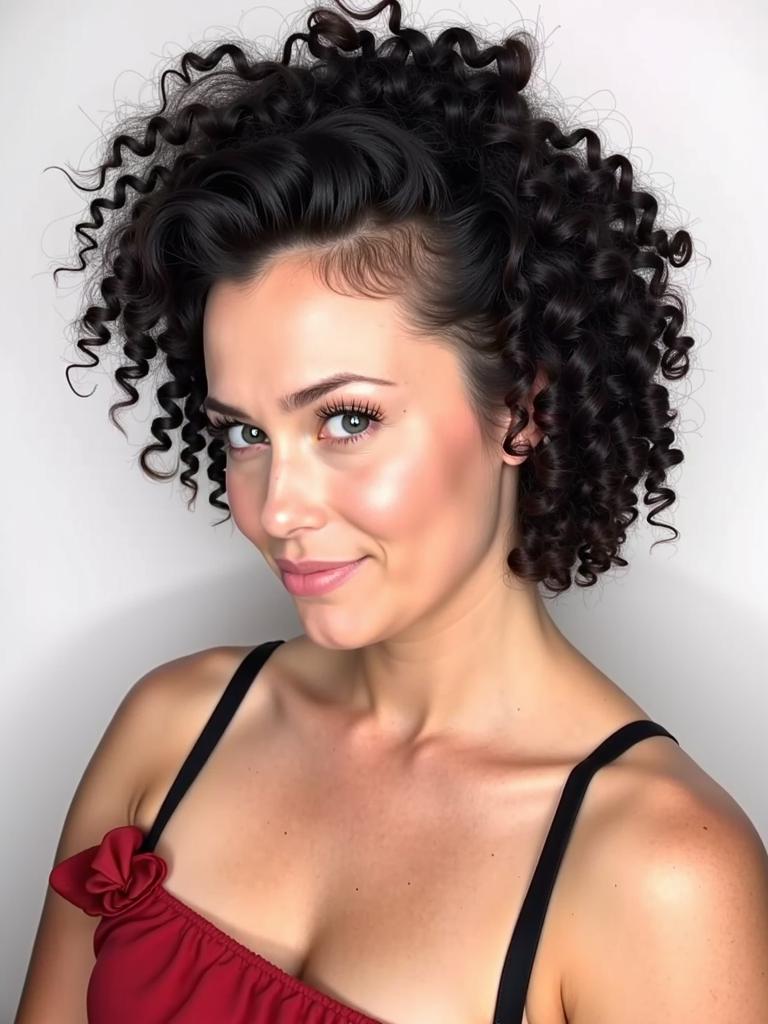 slicked curly hairstyles