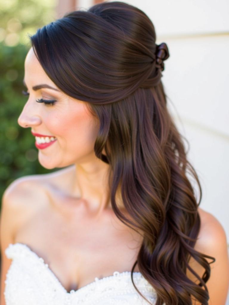 spring wedding hairstyles bridesmaid half up