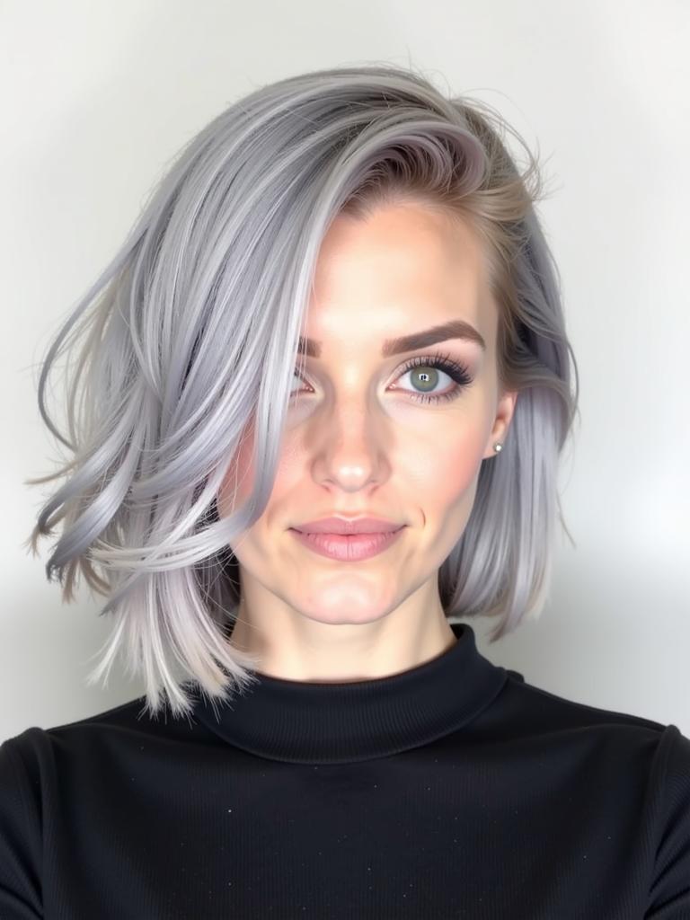 silver hair color ideas for short hair