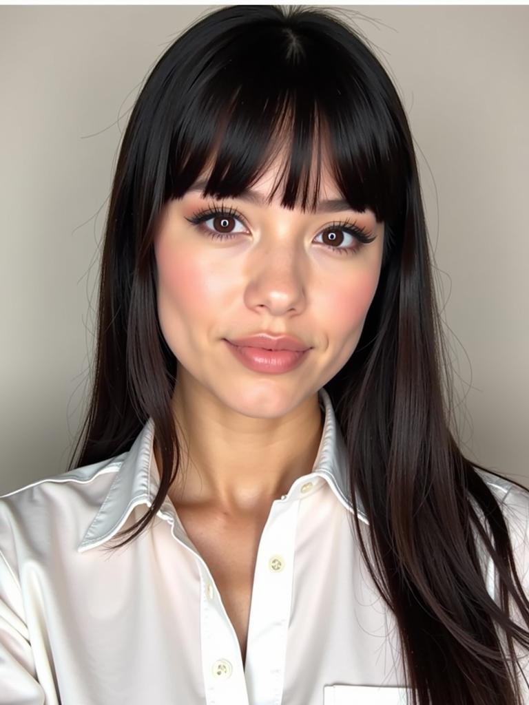 slick hairstyles with bangs straight