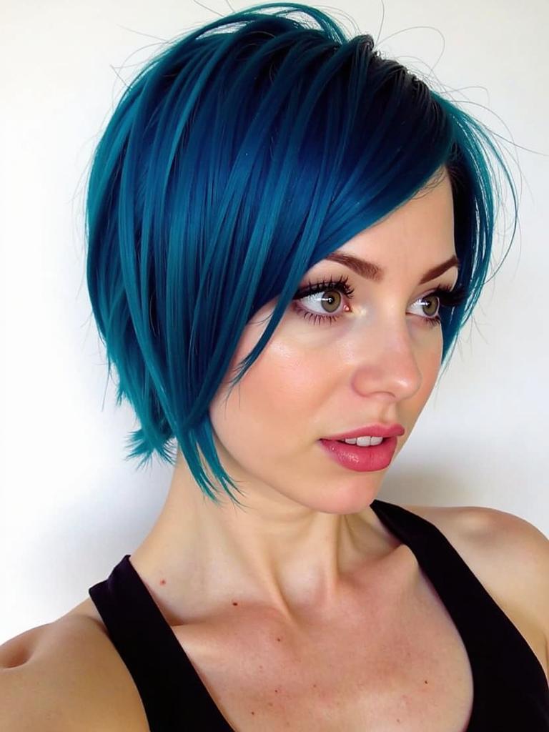 blue black hair ideas short