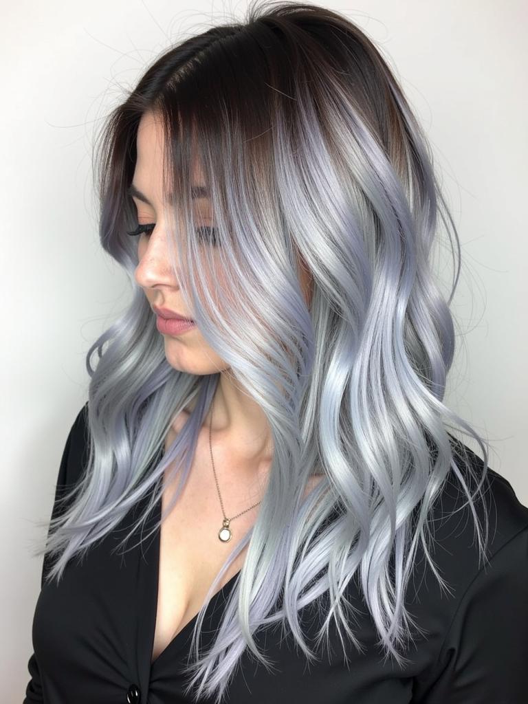 silver hair color ideas for brunettes