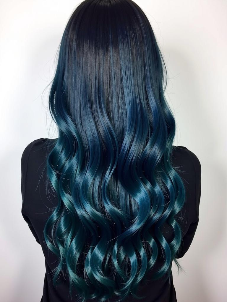 black and midnight blue hair ideas