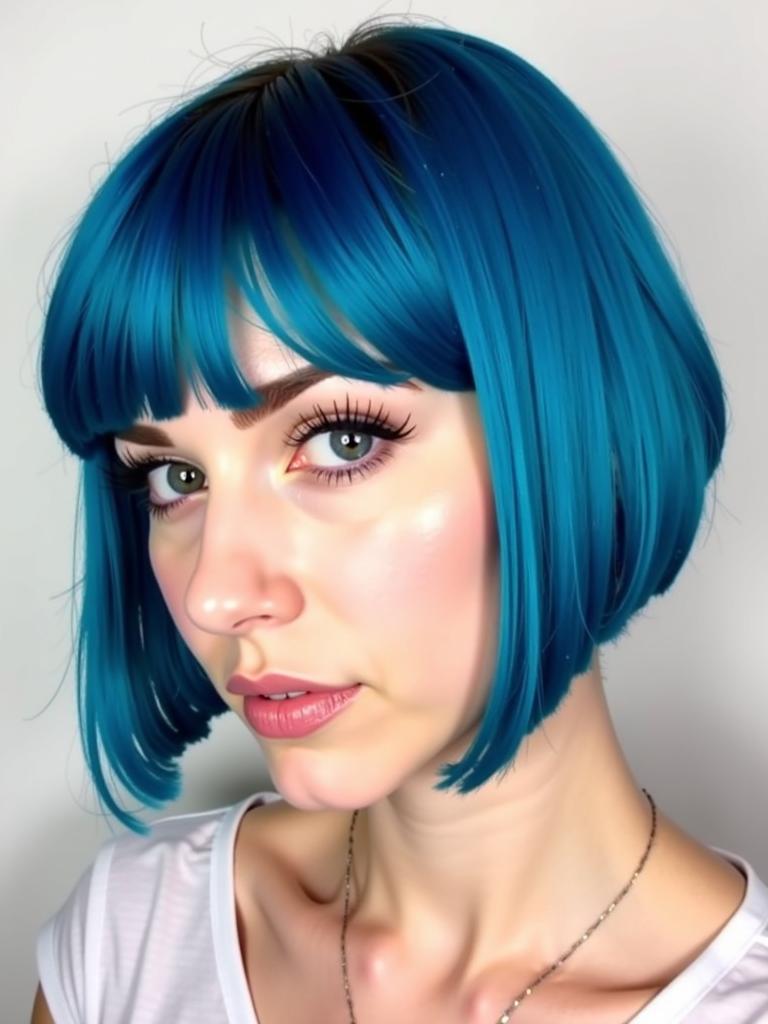 blue hair color ideas short hair