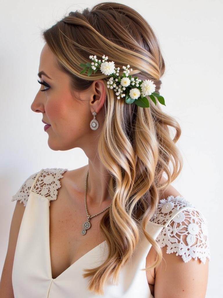 spring wedding hairstyles bridesmaid half up