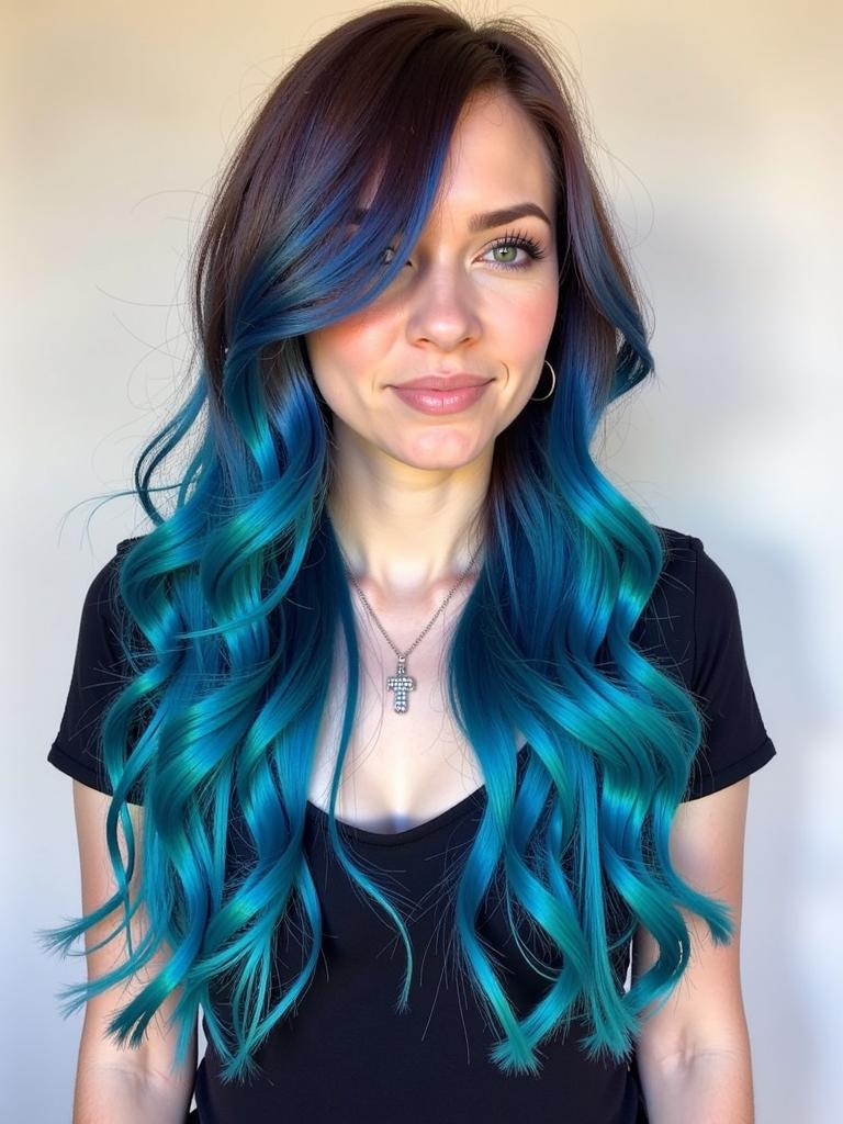 blue hair color ideas for brown hair