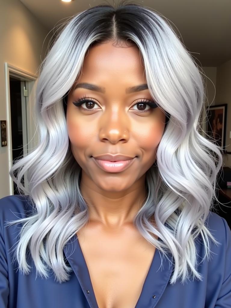 silver hair color ideas for black women