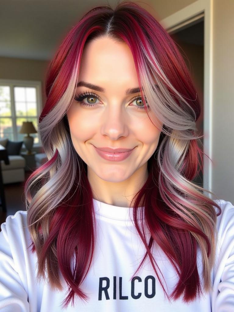 red and silver hair color ideas