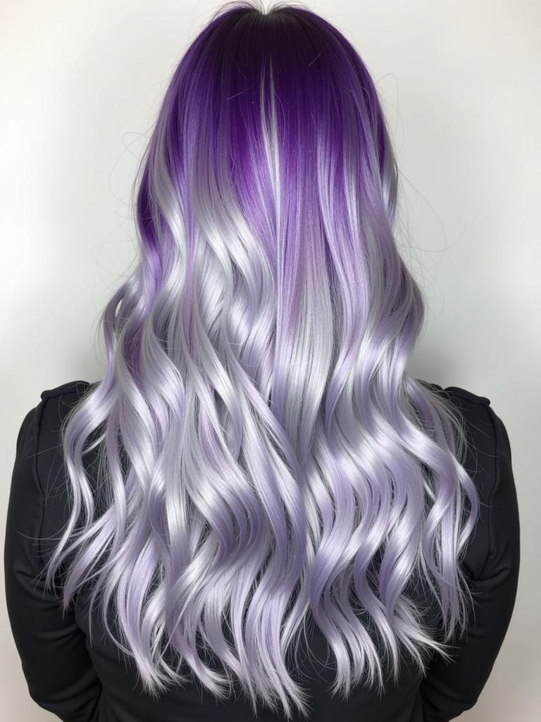 silver and purple hair color ideas