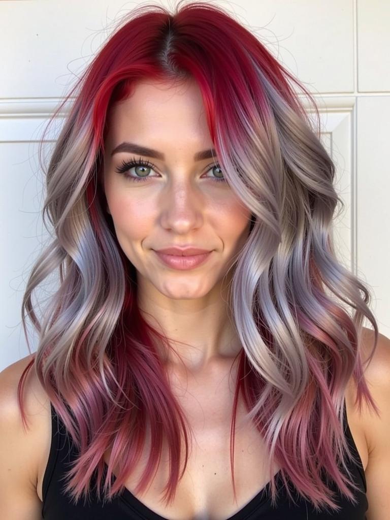 red and silver hair color ideas