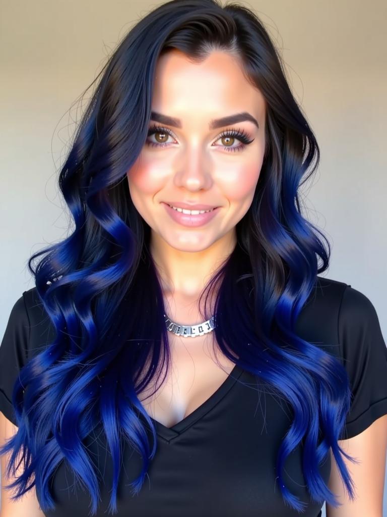 black and midnight blue hair ideas