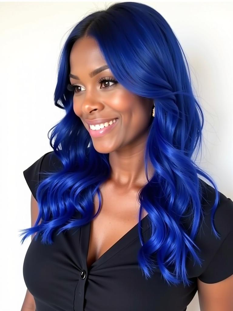 blue hair color ideas for black women