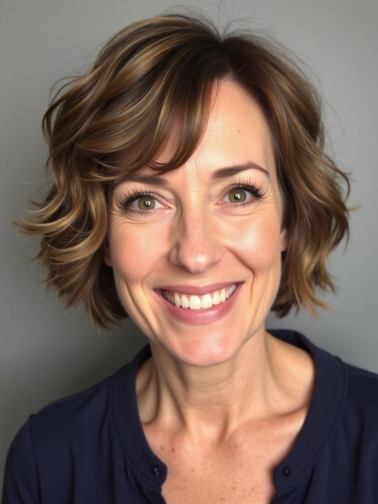 short wavy hairstyles for women over 50