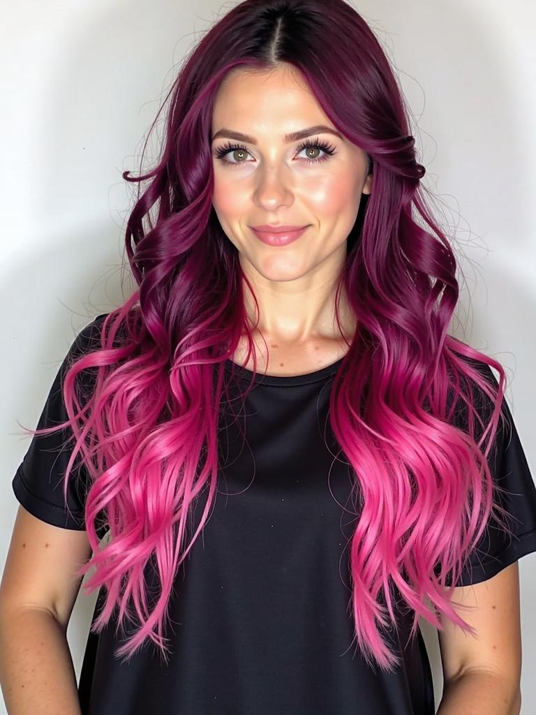 hair color ideas burgundy and pink